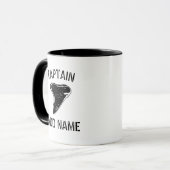 Aangepaste kapitein naam mok haaientand koffie (Voorkant links)