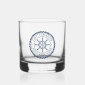 Aangepaste kapitein naam zeeschip whisky glas (Voorkant)