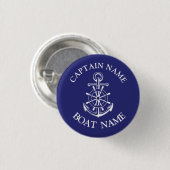 Aangepaste kapitein scheepvaart ronde button 3,2 cm (Voorkant /achterkant)