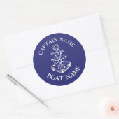 Aangepaste kapitein scheepvaart ronde sticker (Envelop)