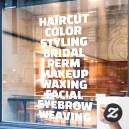 Aangepaste kapsalon spa lijst van diensten Groot Raamsticker