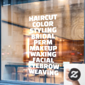 Aangepaste kapsalon spa lijst van diensten Groot Raamsticker (Cafe Raam)