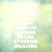 Aangepaste kapsalon spa lijst van diensten Groot Raamsticker (Vel 3)