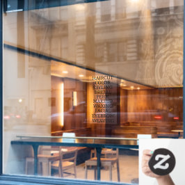 Aangepaste kapsalon spa lijst van diensten Groot Raamsticker