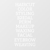 Aangepaste Kapsalon Spa Lijst van Diensten Groot W Raamsticker (Vel)