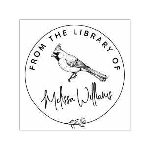Aangepaste kardinaal ex libris uit het bibliotheek  zelfinktende stempel