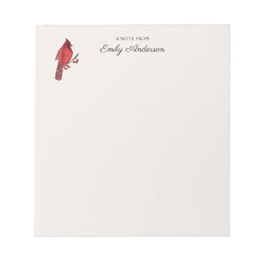 Aangepaste kardinaal notitieblok (Voorkant)