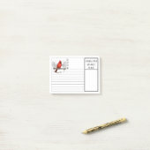 Aangepaste kardinalen verschijnen wanneer engelen  post-it® notes (Op bureau)