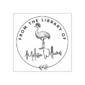 Aangepaste kasuaris ex libris uit het bibliotheekb 	rubberstempel (Afrduk)