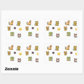 Aangepaste kat en Schattigee kat Rechthoekige Sticker (Vel)