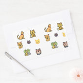 Aangepaste kat en Schattigee kat Rechthoekige Sticker (Envelop)