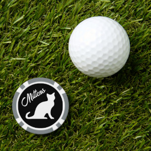 Aangepaste kat silhouet poker chip golfbal markers