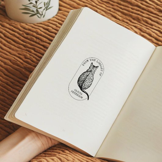 Aangepaste kat uit de bibliotheek van rubberstempel