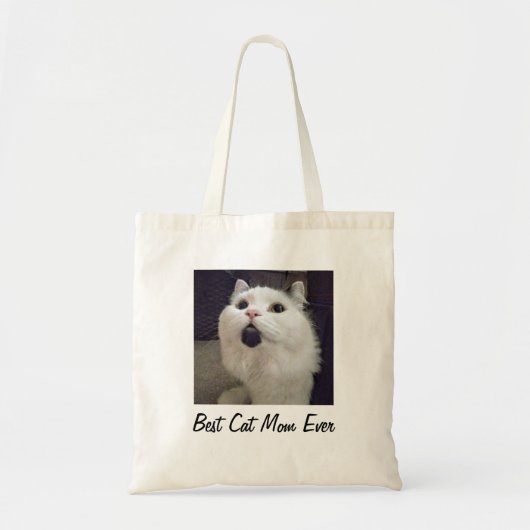Aangepaste katfoto Beste kat Mam ooit Tote Bag (Voorkant)