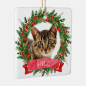 Aangepaste katfoto keramisch ornament (Rechts)