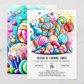 Aangepaste katoenen Snoep Verjaardag Kaart (Voorkant / Achterkant)