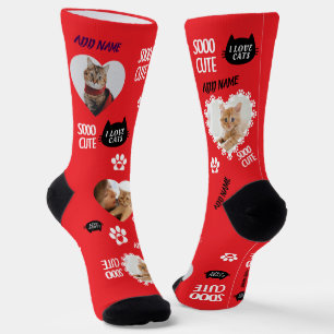 Aangepaste katten sokken met foto voor huisdier li