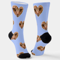 Aangepaste kattenfoto op lichtblauwe crew