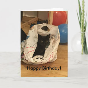 Aangepaste kattenfoto verjaardag kaart