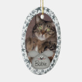 Aangepaste kattenfotoversiering keramisch ornament (Rechts)