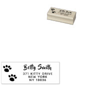 Aangepaste kattenpootafdruk retouradres 	rubberstempel (Gestempeld)