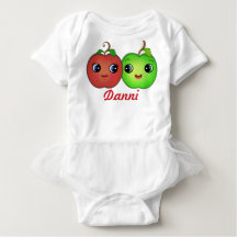 Aangepaste Kawaii Apple Love Baby Tutu Bodysuit