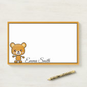 Aangepaste Kawaii Brown Beer Post-it Notes (Op bureau)