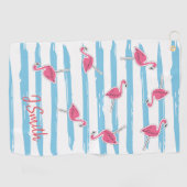 Aangepaste Kawaii Cute Summer Tropical Flamingos Golfhanddoek (Horizontaal)