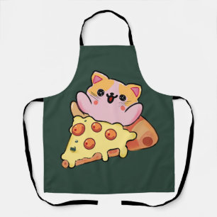 Aangepaste Kawaii Kat Knuffelt Pepperoni Pizza Car Schort