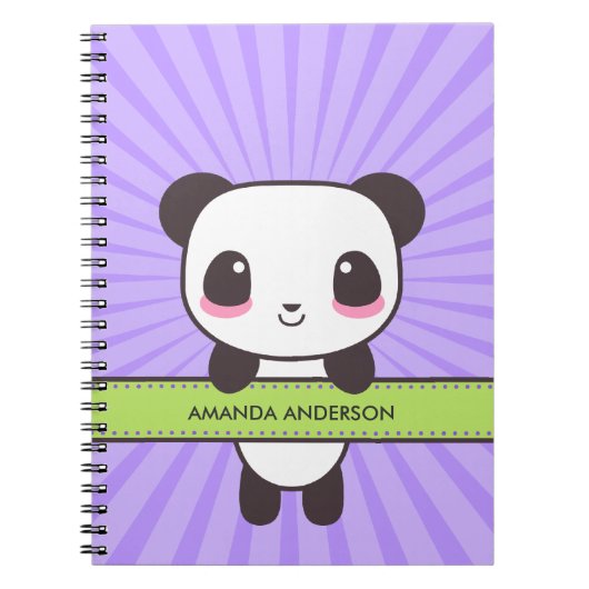 Aangepaste Kawaii Panda-laptop/Journal Notitieboek (Voorkant)