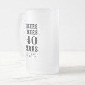 Aangepaste kazen en bier Milestone Birthday Matglas Bierpul (Voorkant links)