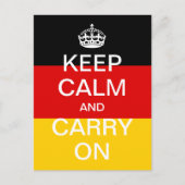 Aangepaste KEEP CALM en CARRY ON - Duitse vlag Briefkaart (Voorkant)