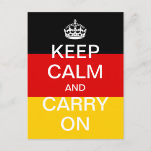 Aangepaste KEEP CALM en CARRY ON - Duitse vlag Briefkaart
