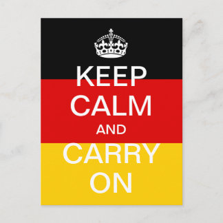 Aangepaste KEEP CALM en CARRY ON - Duitse vlag Briefkaart