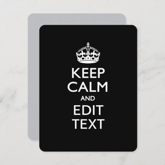 Aangepaste KEEP CALM en geef de Uitnodiging van de (Voorkant / Achterkant)