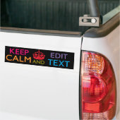 Aangepaste KEEP CALM en Jouw tekst bewerken Bumpersticker (Op Truck)