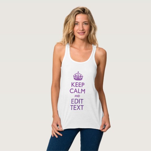 Aangepaste KEEP CALM en Jouw tekst bewerken Tanktop (Volledige Voorkant)