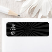 Aangepaste KEEP CALM en jouw tekst bij uitbarsting Etiket (Insitu)