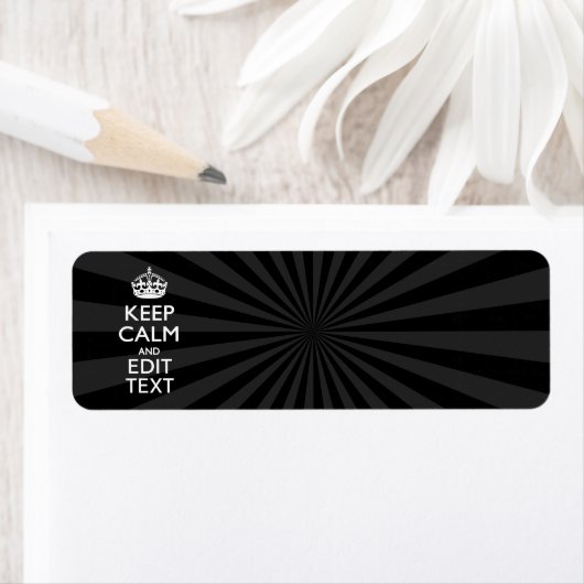 Aangepaste KEEP CALM en jouw tekst bij uitbarsting Etiket (Insitu)