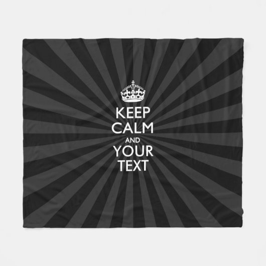 Aangepaste KEEP CALM en jouw tekst bij uitbarsting Fleece Deken (Voorkant (Horizontaal))