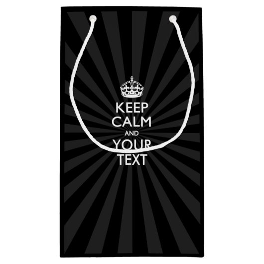 Aangepaste KEEP CALM en jouw tekst bij uitbarsting Klein Cadeauzakje (Achterkant)