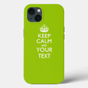 Aangepaste KEEP CALM EN Jouw tekst iPhone 13 Hoesje