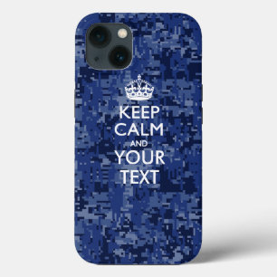 Aangepaste KEEP CALM EN Jouw tekst iPhone 13 Hoesje