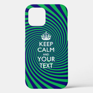 Aangepaste KEEP CALM EN Jouw tekst iPhone 12 Hoesje