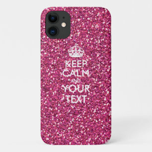 Aangepaste KEEP CALM EN Jouw tekst iPhone 11 Hoesje