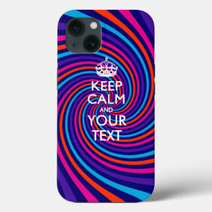 Aangepaste KEEP CALM EN Jouw tekst iPhone 13 Hoesje