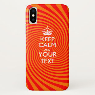 Aangepaste KEEP CALM EN Jouw tekst iPhone X Hoesje