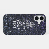 Aangepaste KEEP CALM EN Jouw tekst iPhone 16 Hoesje (Achterkant horizontaal)