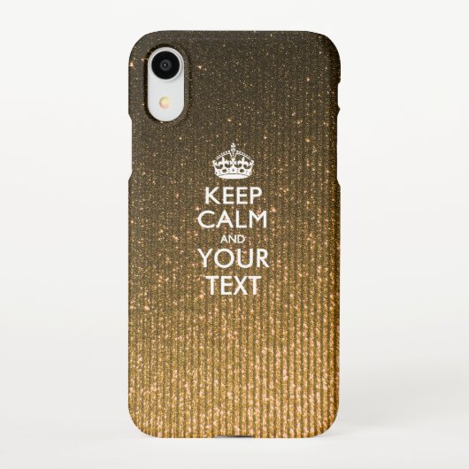 Aangepaste KEEP CALM EN Jouw tekst iPhone Hoesje (Achterkant)