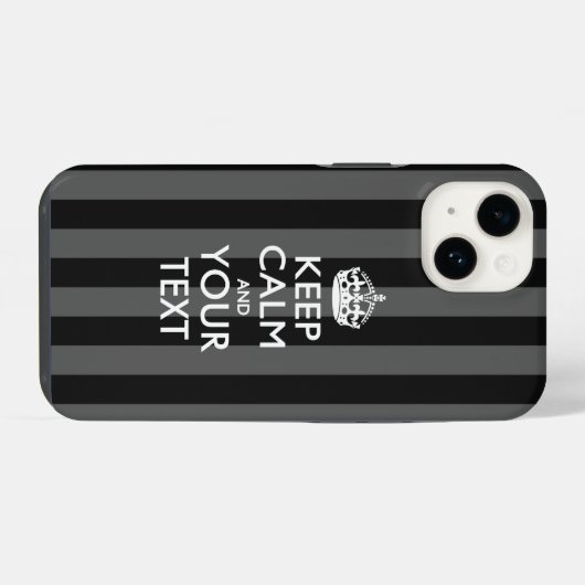 Aangepaste KEEP CALM EN Jouw tekst iPhone Hoesje (Achterkant horizontaal)